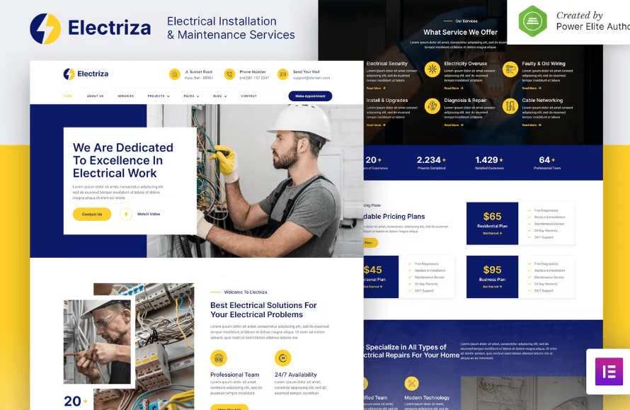 Electriza – Elementor Template